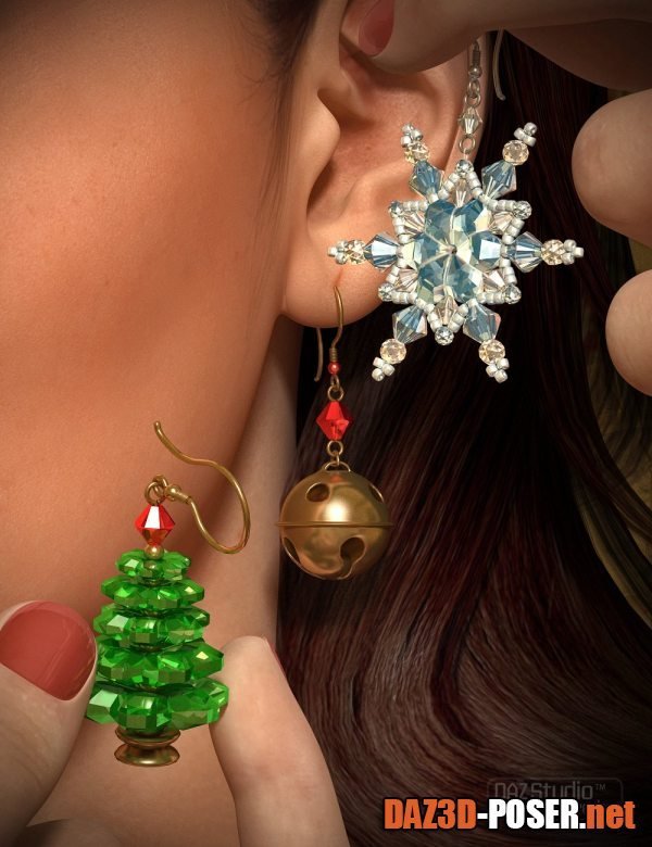 Dawnload Christmas Earrings for Genesis 2 Female(s) for free