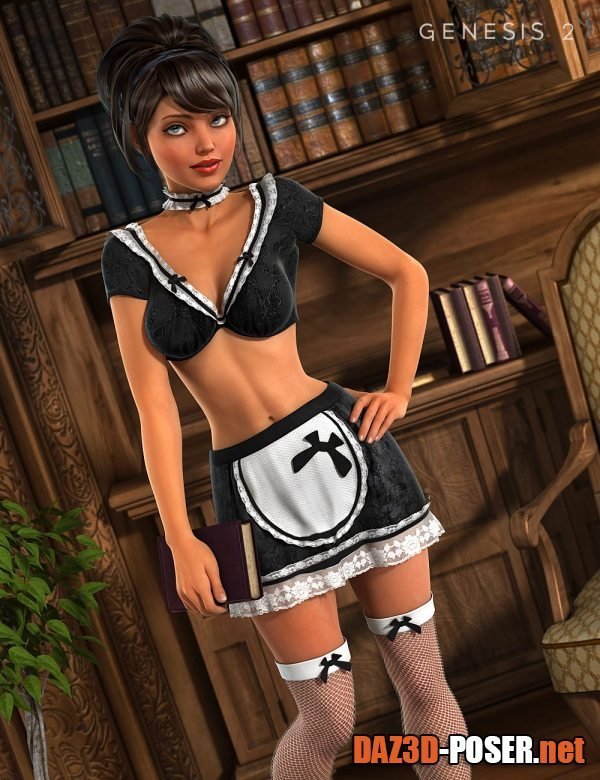 Dawnload Sexy Maid Outfit for Genesis 2 Female(s) for free