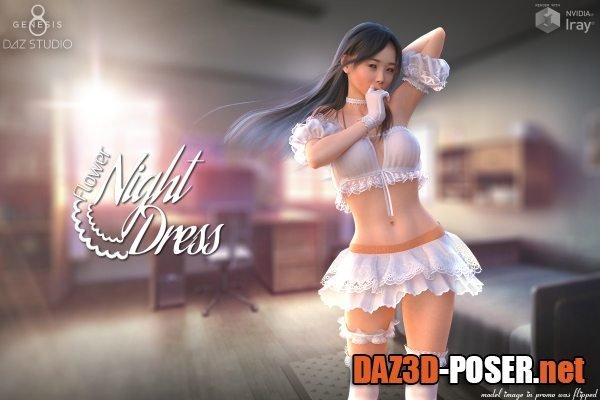 Dawnload Flower Night Dress Outfit G8F for free