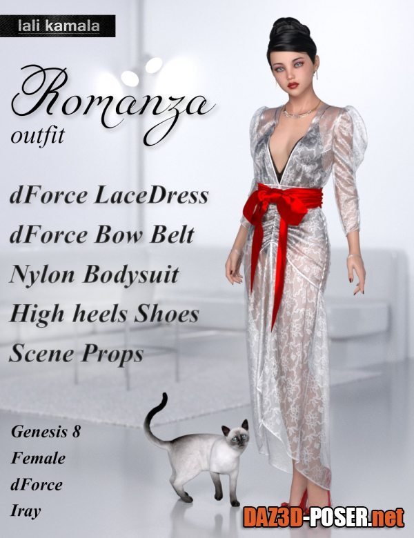 Dawnload dForce Romanza Outfit for Genesis 8 Female(s) for free