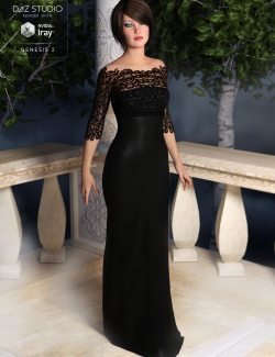 Classic Evening Gown for Genesis 2 Female(s)