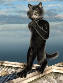 Black Cat Fur and Texture Addon for Catoon