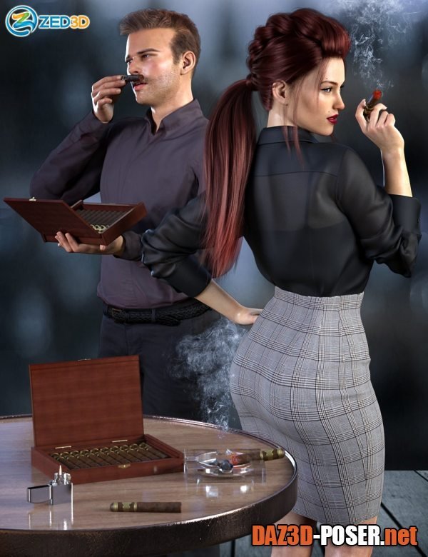 Dawnload Z Smoke and Cigars Props and Poses for Genesis 8 for free