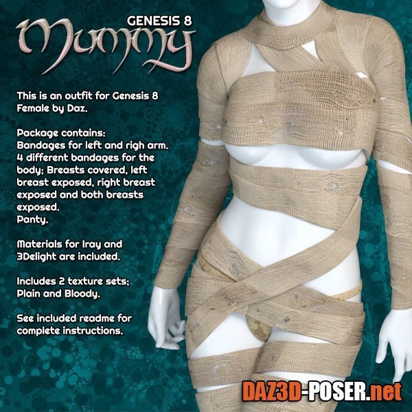 Dawnload Exnem Mummy for Genesis 8 Female for free