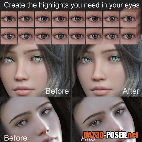 Dawnload Set for Genesis 8 eye reflections for free