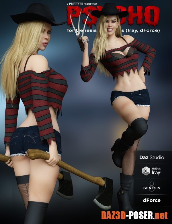 Dawnload Psycho Outfit Set for Genesis 8 Females for free