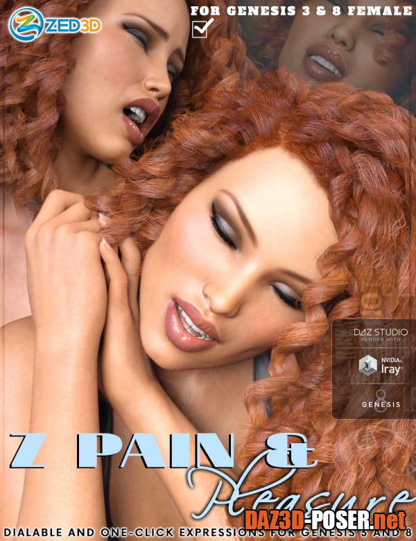 Dawnload Z Pain and Pleasure Expressions for Genesis 3 and 8 Female for free