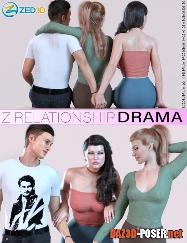Dawnload Z Relationship Drama Poses for Genesis 8 for free