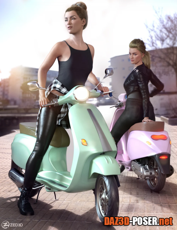 Dawnload Z Belina Bike and Poses for Genesis 8.1 Female and Victoria 8.1 for free
