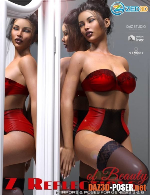 Dawnload Z Reflections of Beauty Mirrors and Poses for Genesis 3 and 8 for free