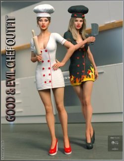 Good and Evil Chef Outfit And Poses For Genesis 8 Female(s)