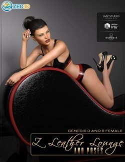 Z Leather Lounge - Prop and Poses for Genesis 3 and 8 Female