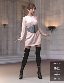 dForce Bustier Dress Outfit for Genesis 8 Female(s)
