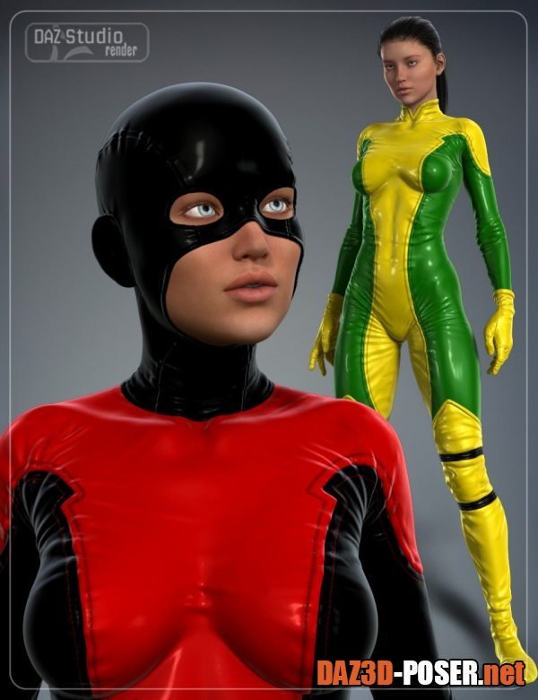 Dawnload Super Hero Suit for Genesis 2 Female(s) and Victoria 6 for free