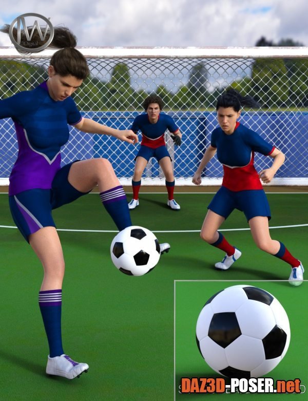 Dawnload Playing Soccer Poses and Prop for Genesis 3 and 8 for free