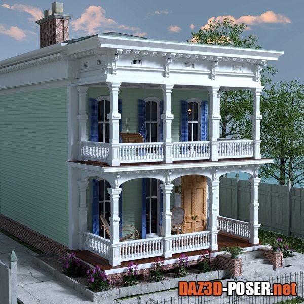 Dawnload MS20 New Orleans Garden District House for DAZ Studio 4.9 Iray for free