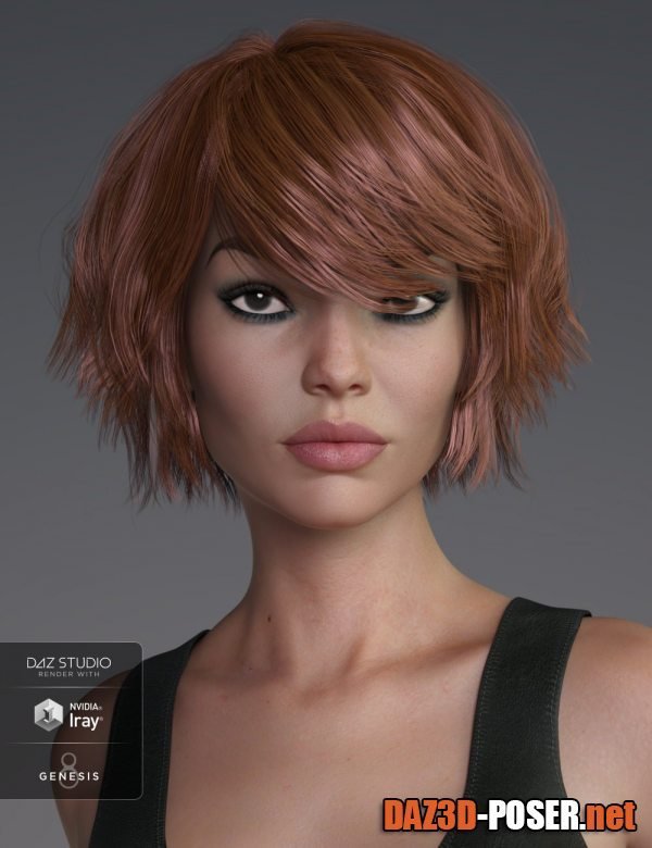 Dawnload Pop Cut Hair for Genesis 3 and 8 Female(s) for free