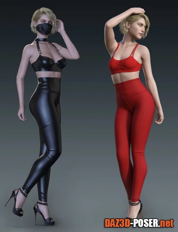 Dawnload High Waisted Leggings Outfit for Genesis 8 and 8.1 Females for free