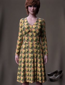 dForce 70's Work Dress for Genesis 8 Female(s)