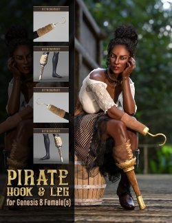 Pirate Hook and Leg for Genesis 8 Female(s)