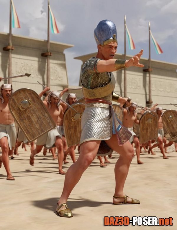 Dawnload Pharaoh At War Characters and Outfit for Genesis 8 Male for free