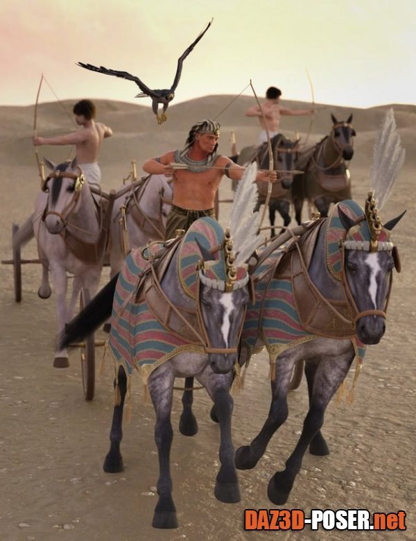 Dawnload Egyptian Chariot Warfare for Daz Horse 2 for free