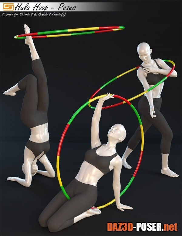 Dawnload Hula Hoop - Poses for Victoria 8 and Genesis 8 Female(s) for free
