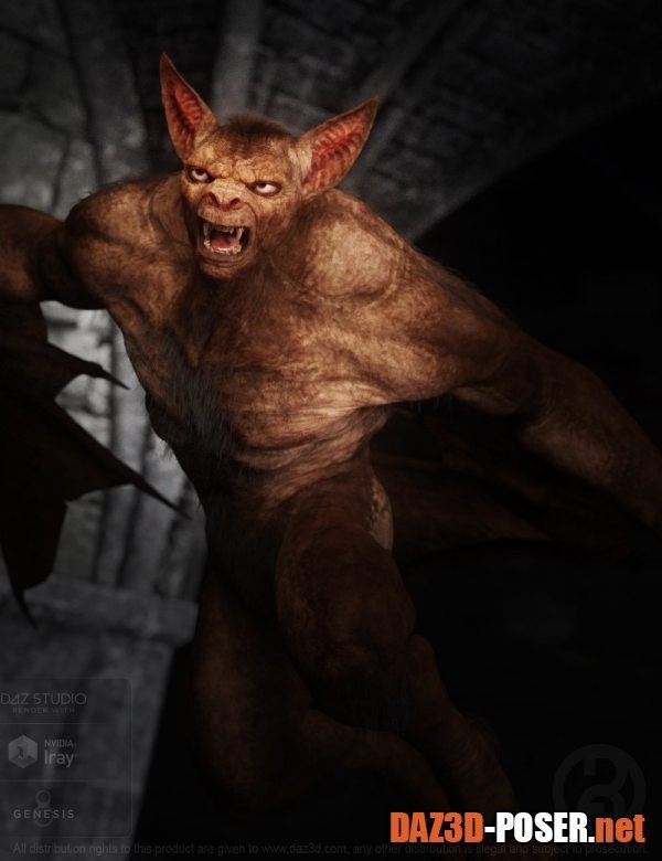 Dawnload Bat Beast with dForce Hair for Genesis 8 Male for free