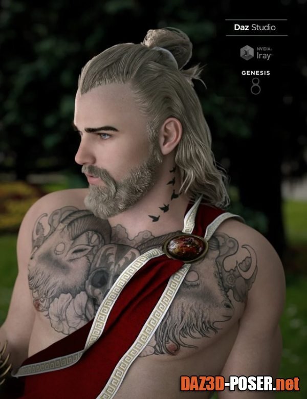 Dawnload Herodius Hair and Beard for Genesis 8 Males for free