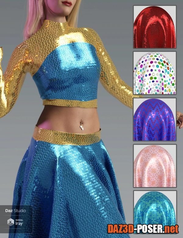 Dawnload Glitz and Glam Fabric Iray Shaders for free