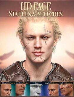 HD Face Staples and Stitches for Genesis 8 Males