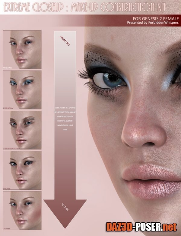 Dawnload Extreme Closeup: Makeup for Genesis 2 Female(s) for free