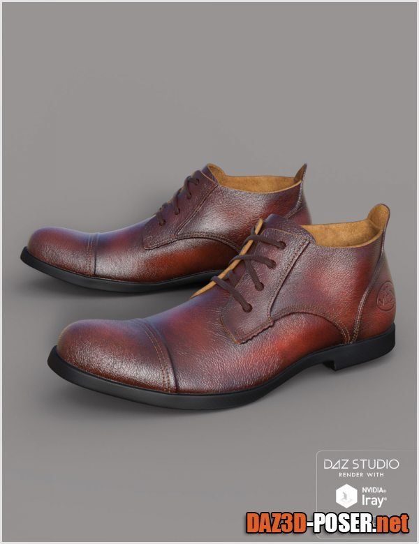 Dawnload Leather Shoes For Genesis 2 Male(s) for free