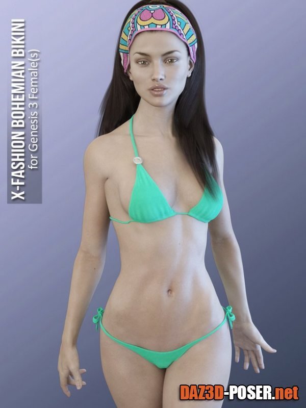 Dawnload X-Fashion Bohemian Bikini for Genesis 3 Females for free
