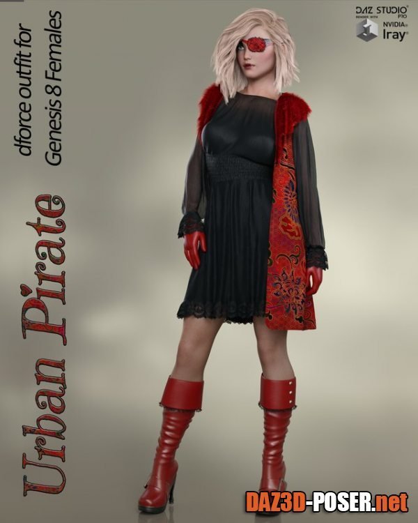 Dawnload Urban Pirate dforce outfit for Genesis 8 Female for free