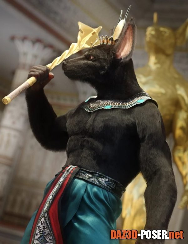 Dawnload Majestic Anubis with dForce Hair for Genesis 8 Male for free
