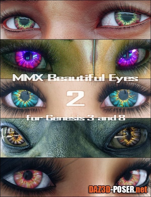 Dawnload MMX Beautiful Eyes 2 for Genesis 3 and 8 for free