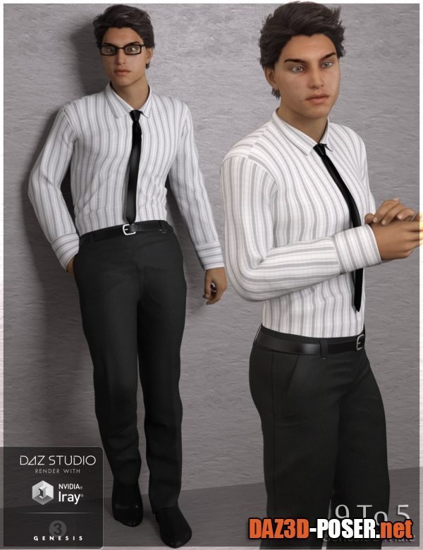 Dawnload 9 To 5 Outfit for Genesis 3 Male(s) for free