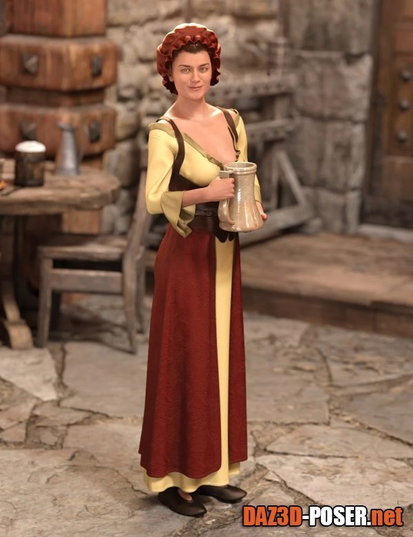 Dawnload dForce Medieval Barmaid for Genesis 8 Female(s) for free