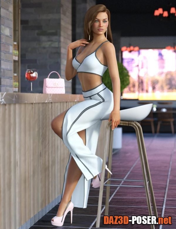 Dawnload dForce Open Pants Outfit for Genesis 8 Females for free