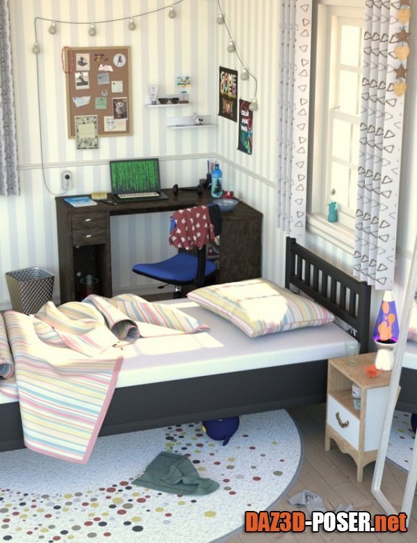Dawnload Messy Vignette Bedroom for free