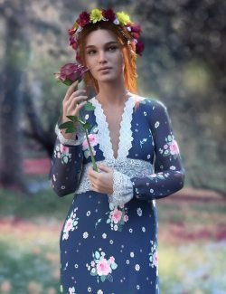 dForce YesterYear Nightgown Outfit for Genesis 8 Females
