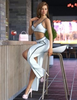 dForce Open Pants Outfit for Genesis 8 Females