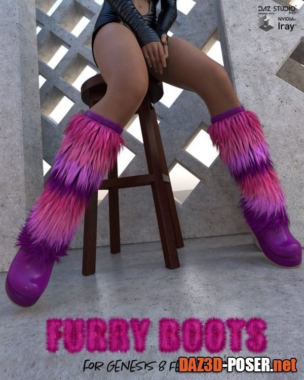Dawnload Furry Boots for Genesis 8 Females for free