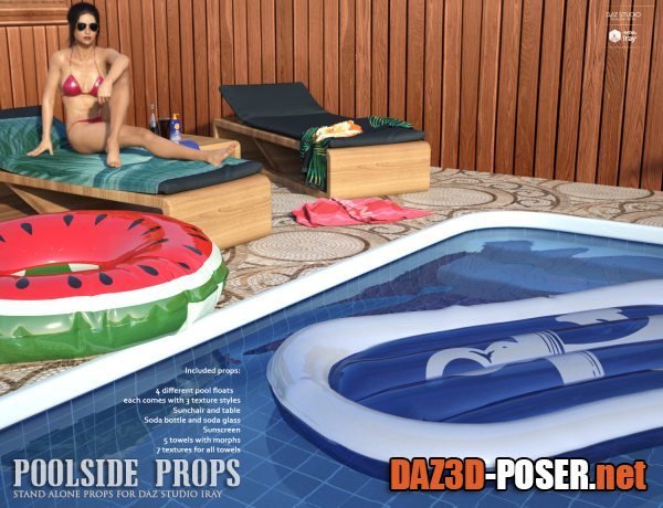 Dawnload Poolside Props Daz Studio for free