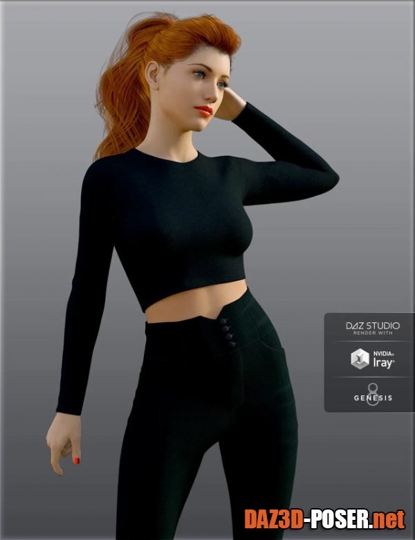 Dawnload H&C High Waist Pants Outfit for Genesis 8 Female(s) for free