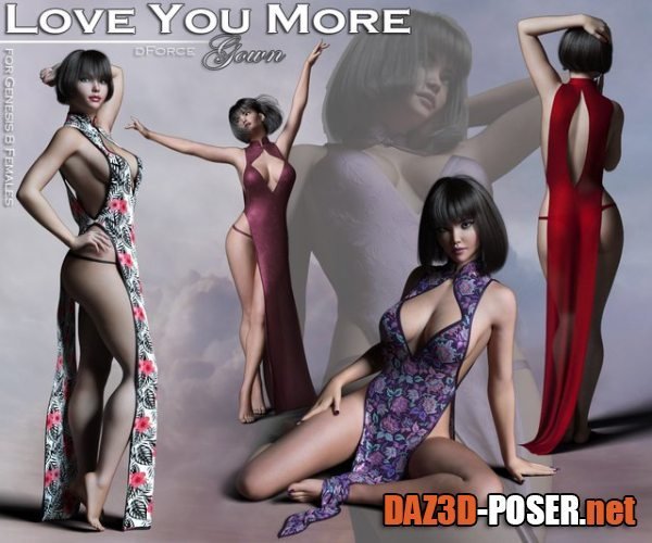 Dawnload Love You More Gown for Genesis 8 Female for free
