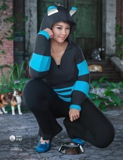 Casual Kitty Set for Genesis 8 Female(s)