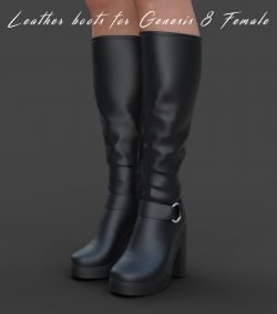 Leather boots for Genesis 8 Female