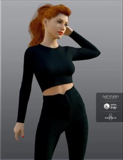 H&C High Waist Pants Outfit for Genesis 8 Female(s)